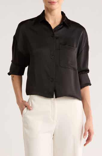 INTERNATIONAL DESIGNER Crop Button-Up Shirt