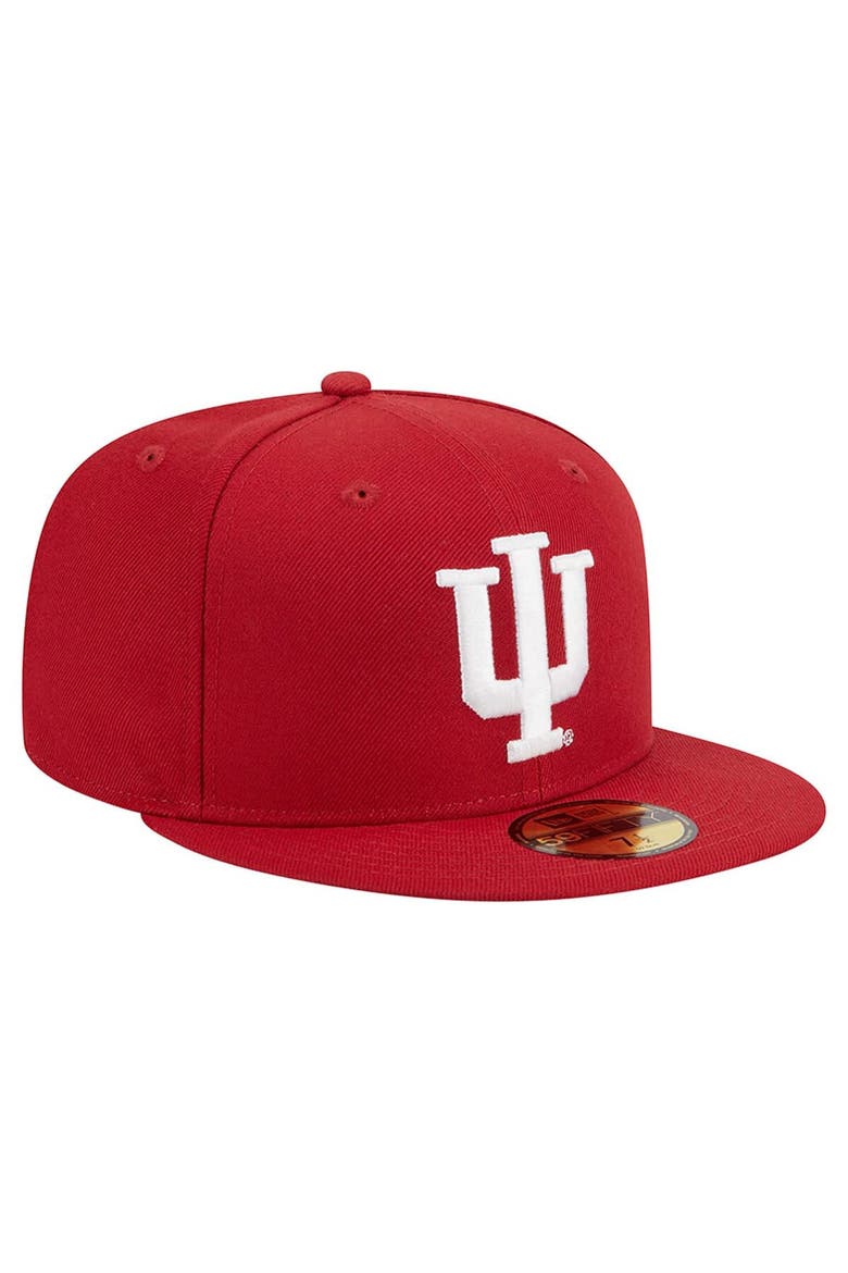 Men's New Era Crimson Indiana Hoosiers 59FIFTY Fitted Hat, Alternate, color, Crimson