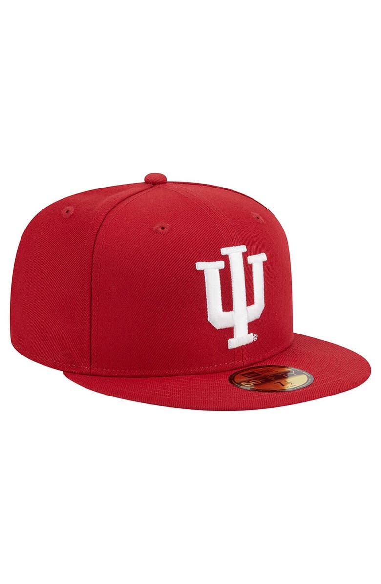 New Era Men's New Era Crimson Indiana Hoosiers 59FIFTY Fitted Hat, Alternate, color, 