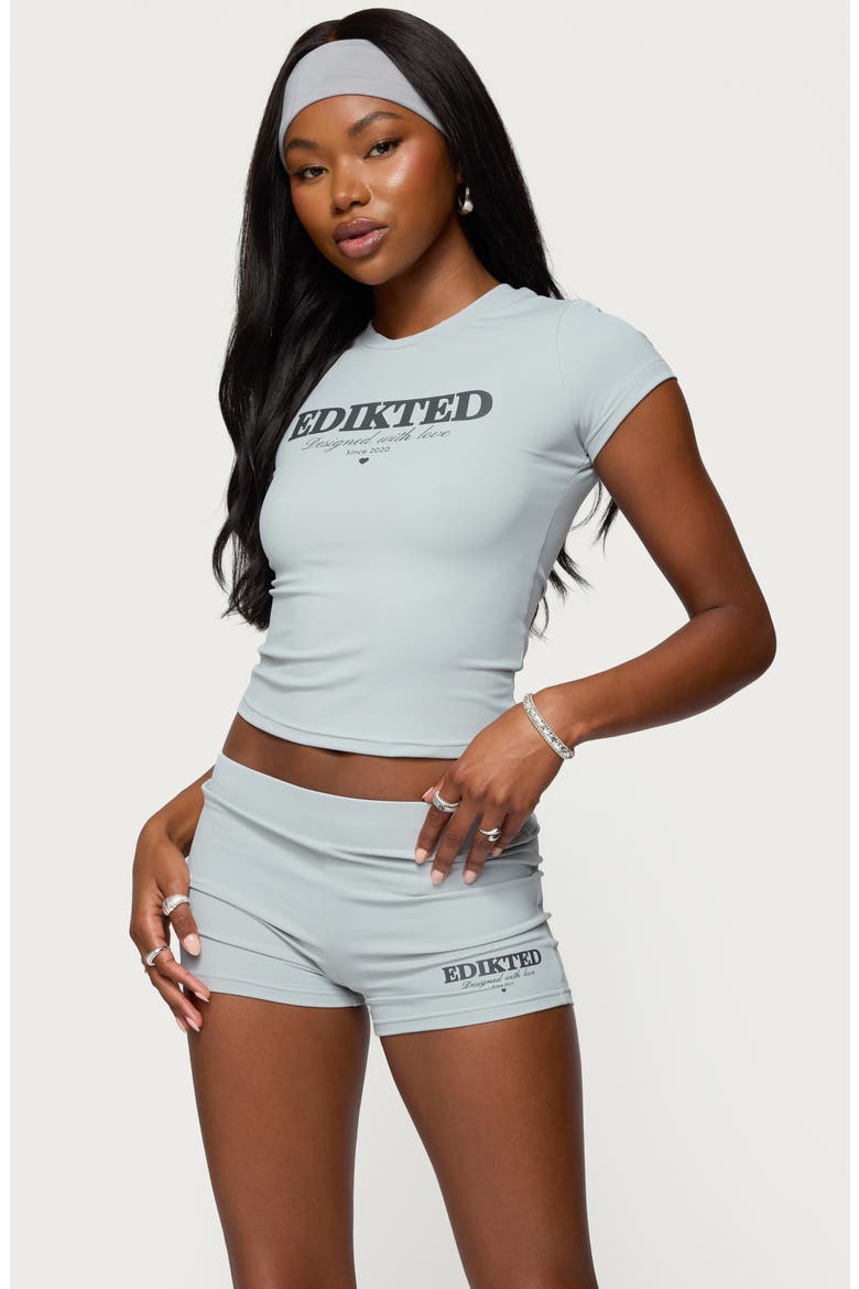 With Love Babydoll T-Shirt, Alternate, color, GRAY