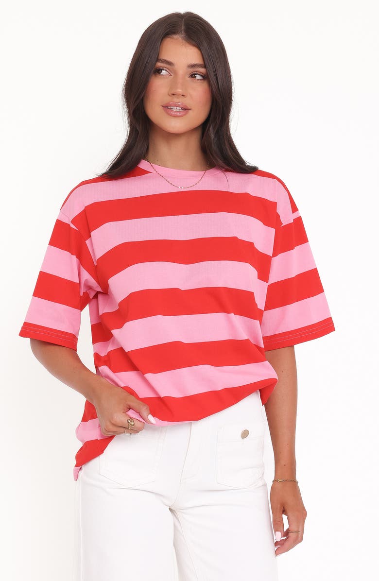 Petal & Pup Zestora Stripe T-Shirt, Alternate, color, Red Pink Stripe