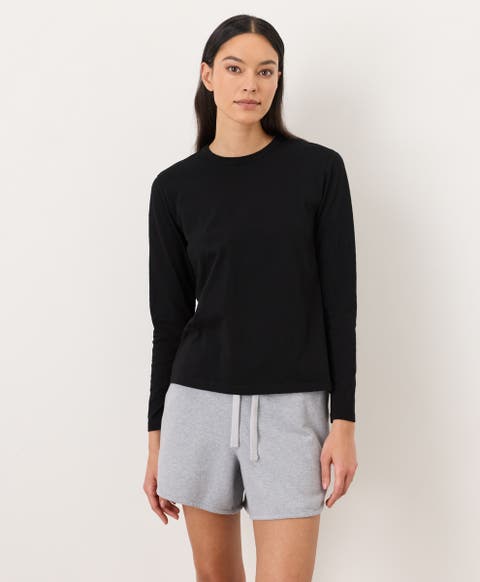 Organic Cotton Soft-Slub Essential Crewneck Long Sleeve Tee