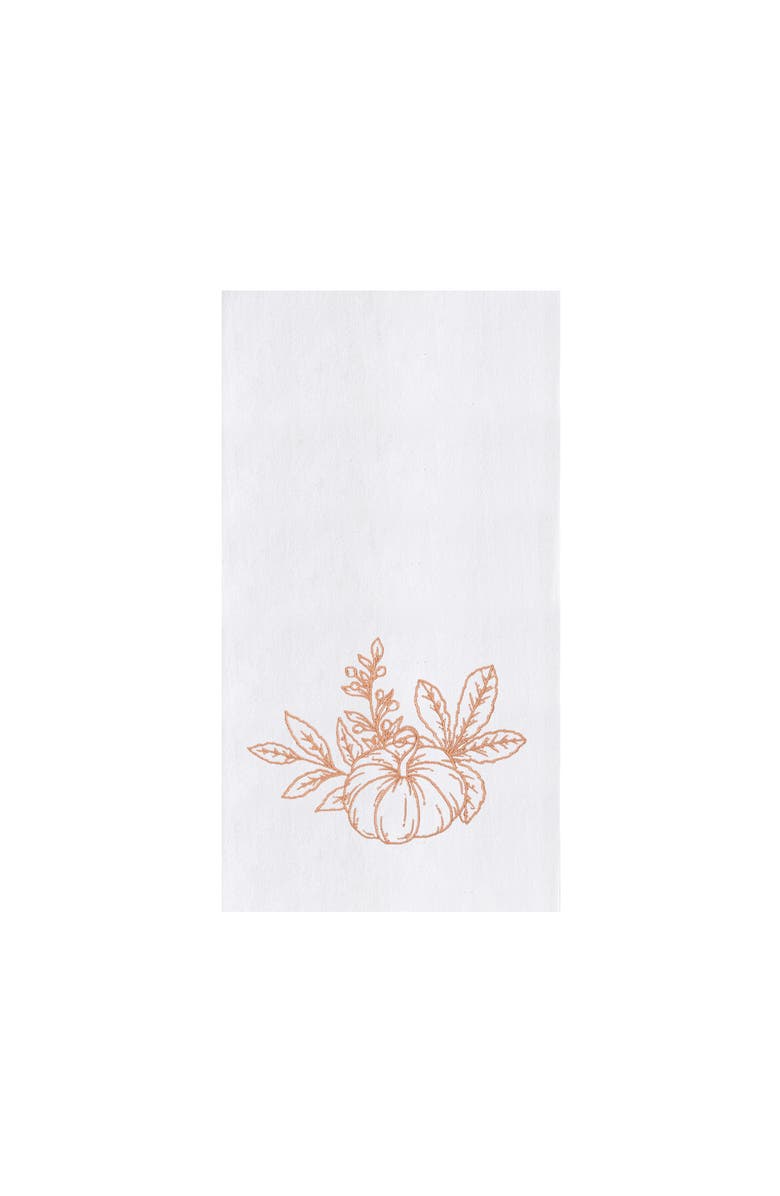 C&F Home Autumn Fields Pumpkin Embroidered 100% Cotton Flour Sack Dishtowel, Main, color, Orange