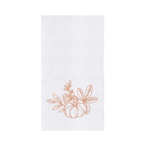 Autumn Fields Pumpkin Embroidered 100% Cotton Flour Sack Dishtowel