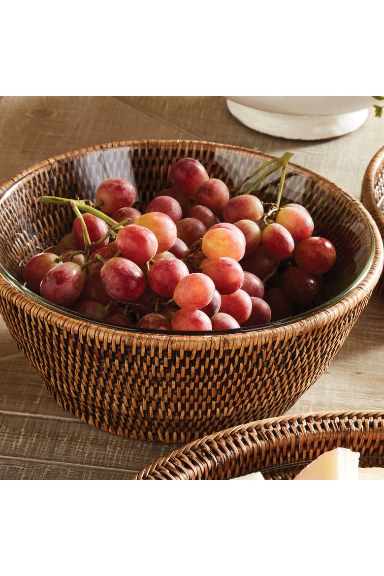 Burma Rattan Serving Bowl 10.75" Brown, Alternate, color, Brown