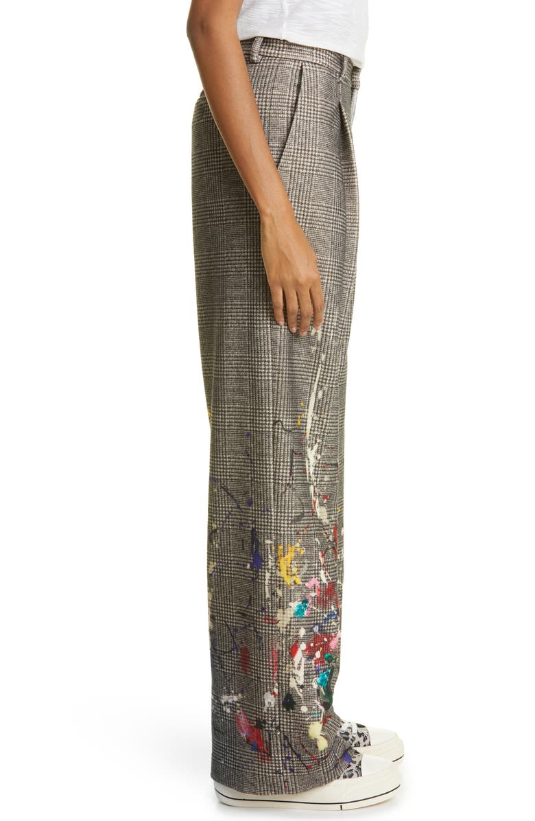 R13 Paint Splatter Wide Leg Virgin Wool Trousers, Alternate, color,