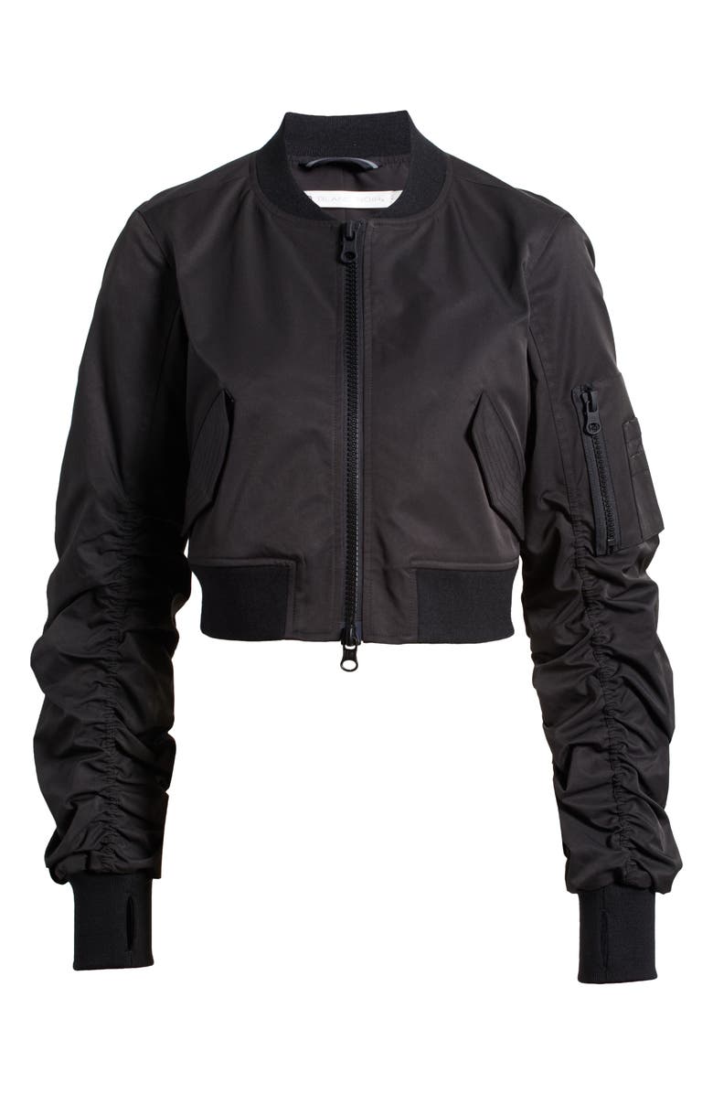 Blanc Noir Bombardier Crop Bomber Jacket, Alternate, color,