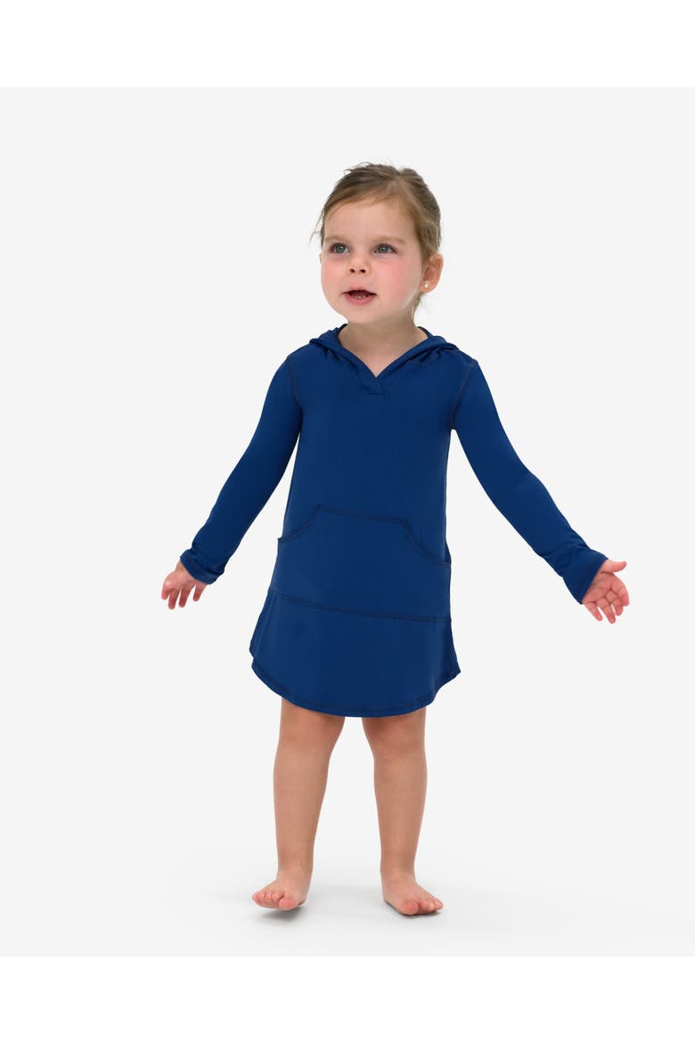 Toddler's Long Sleeve Hoodie Dress for Sun and UV Protection, Alternate, color, Navy
