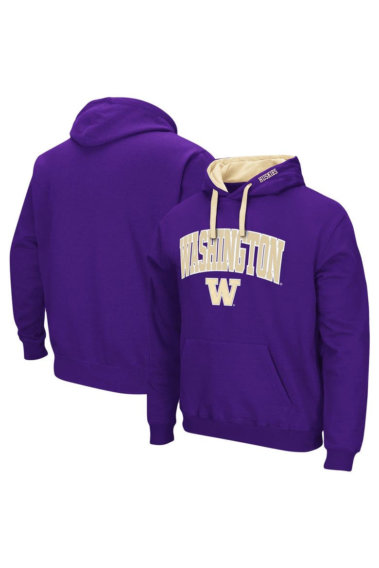Men's Colosseum Purple Washington Huskies Big & Tall Arch & Logo 2.0 Pullover Hoodie, Alternate, color, Purple