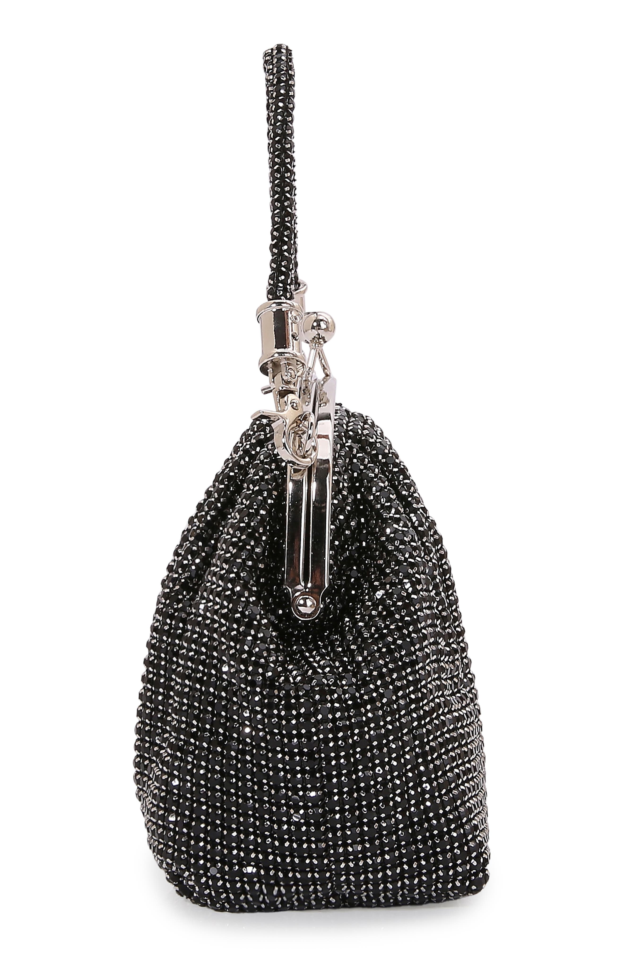 BERNESS Rhinestone Handbag, Alternate, color, Black