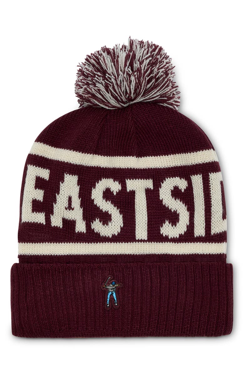 Eastside Golf Pom Pom Beanie, Main, color, Fig