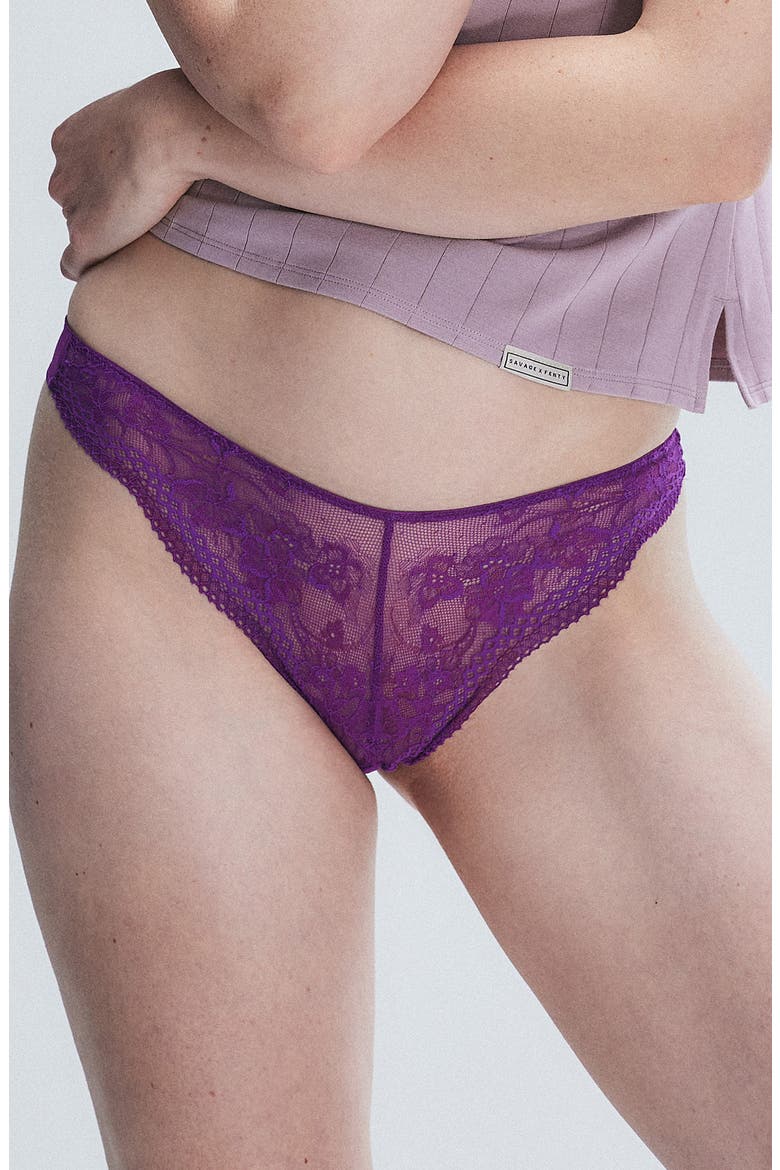 Top Drawer Lace Thong, Main, color, PURPLE GEM