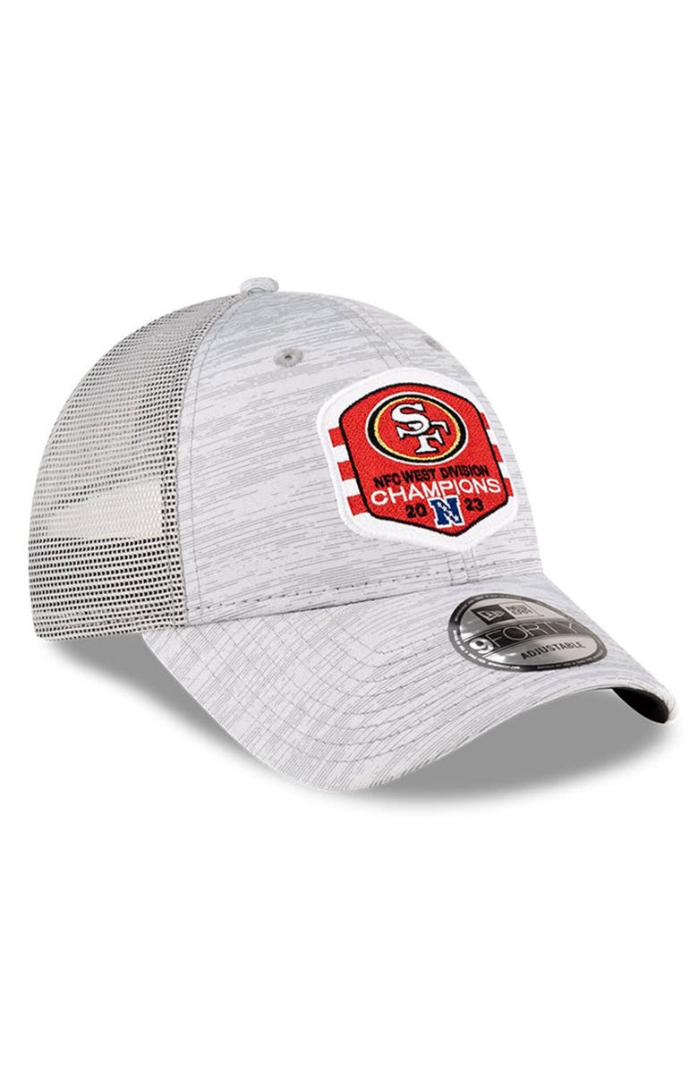 New Era Men's New Era  Heather Gray San Francisco 49ers 2023 NFC West Division Champions Locker Room 9FORTY Trucker Adjustable Hat, Alternate, color, 