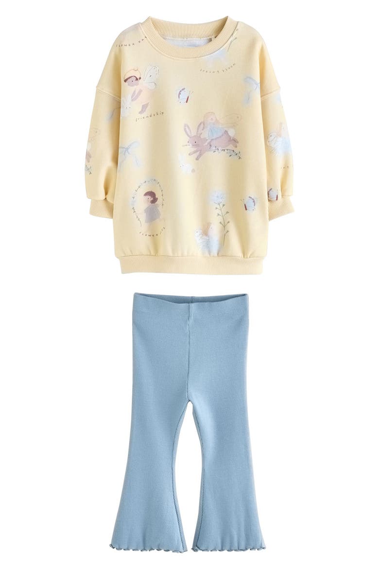 Kids' Fairy Sweatshirt & Leggings Set, Main, color, BEIGE/ BLUE MULTI