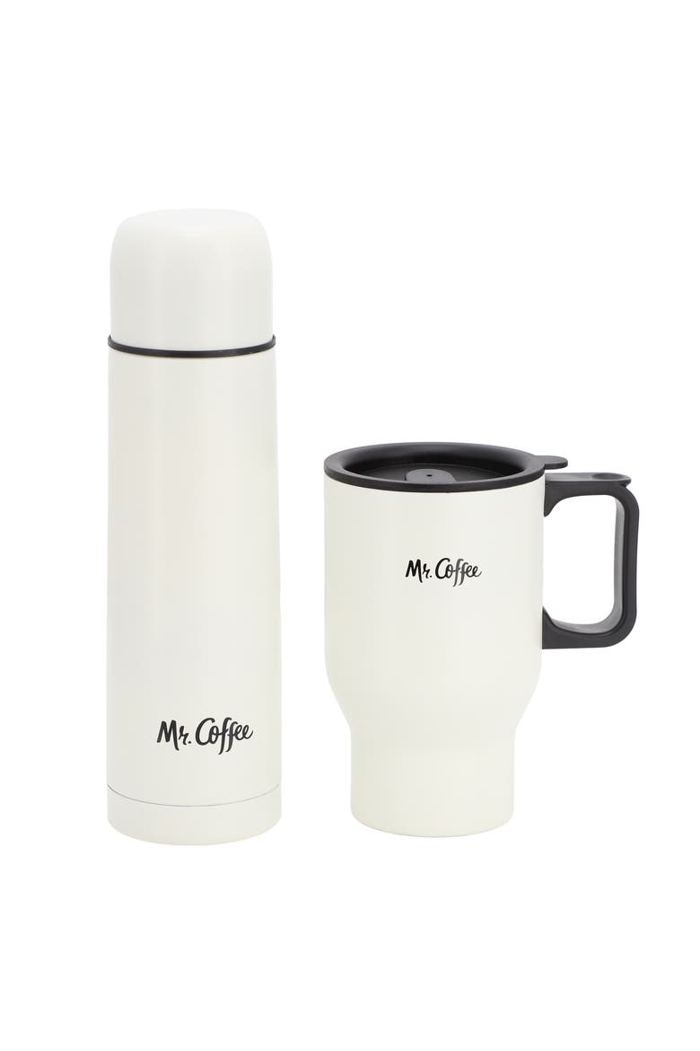 Javelin 2 Piece Thermal Bottle and Travel Mug Set, Main, color, White