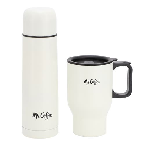 Mr Coffee Mr. Coffee Javelin 2 Piece Thermal Bottle And Travel Mug Set In White