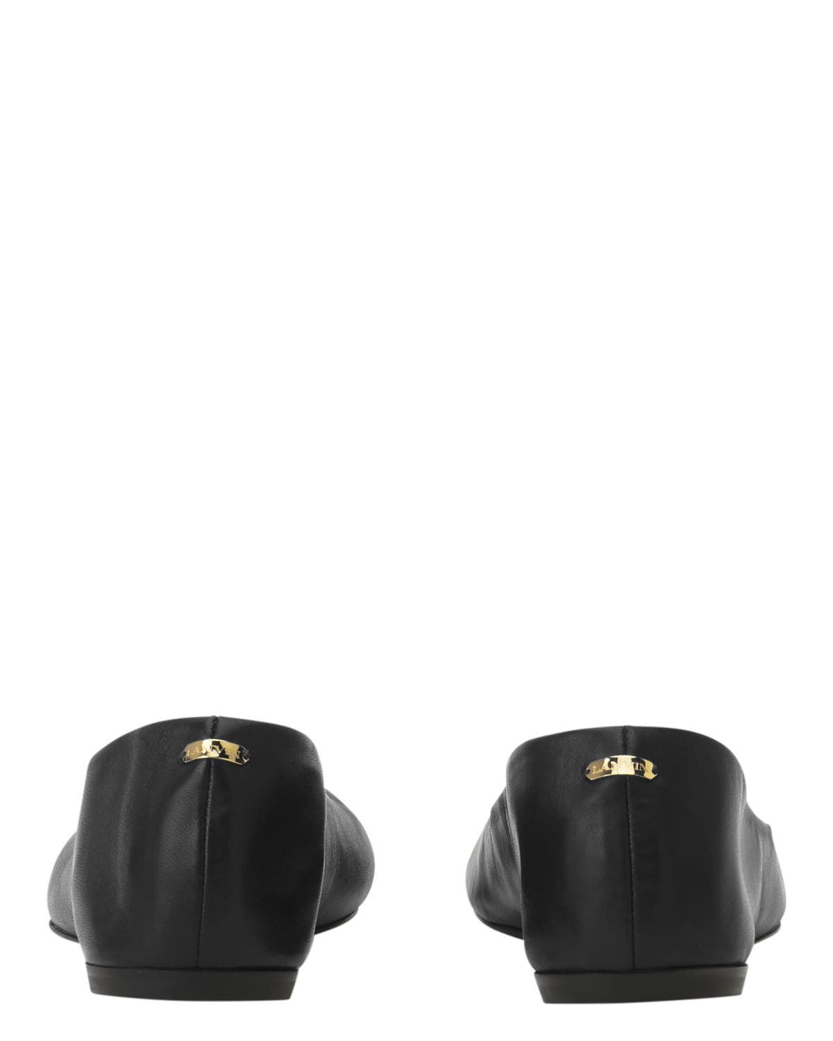 Lanvin The Ballerina Flat In Leather, Alternate, color, Black