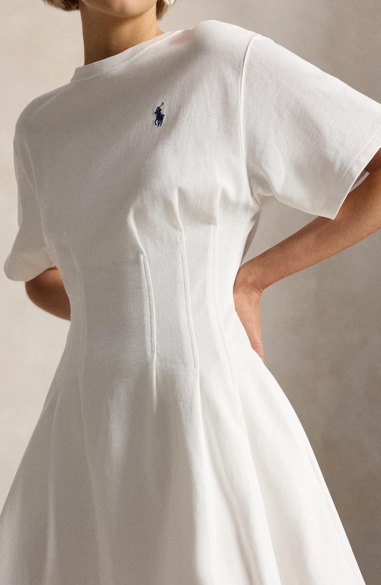 Polo Ralph Lauren Pleated Cotton Jersey T-Shirt Minidress, Alternate, color, White