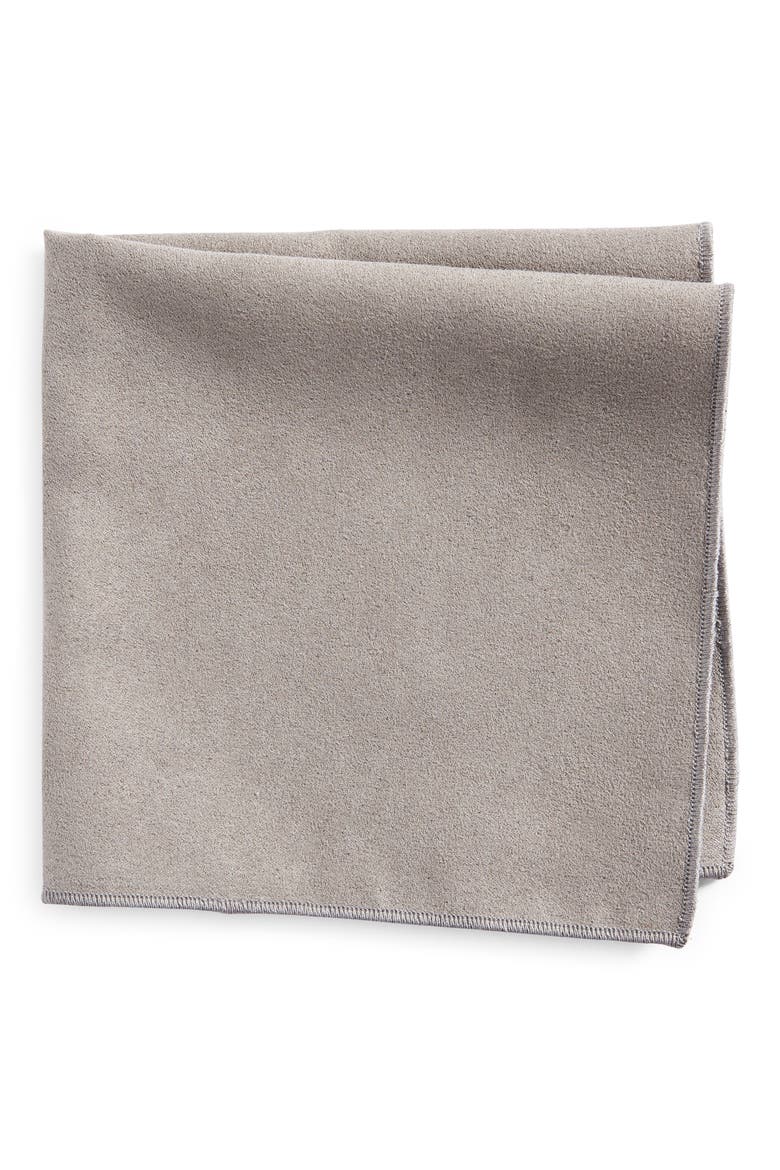 Solid Cotton Pocket Square, Main, color, GREY