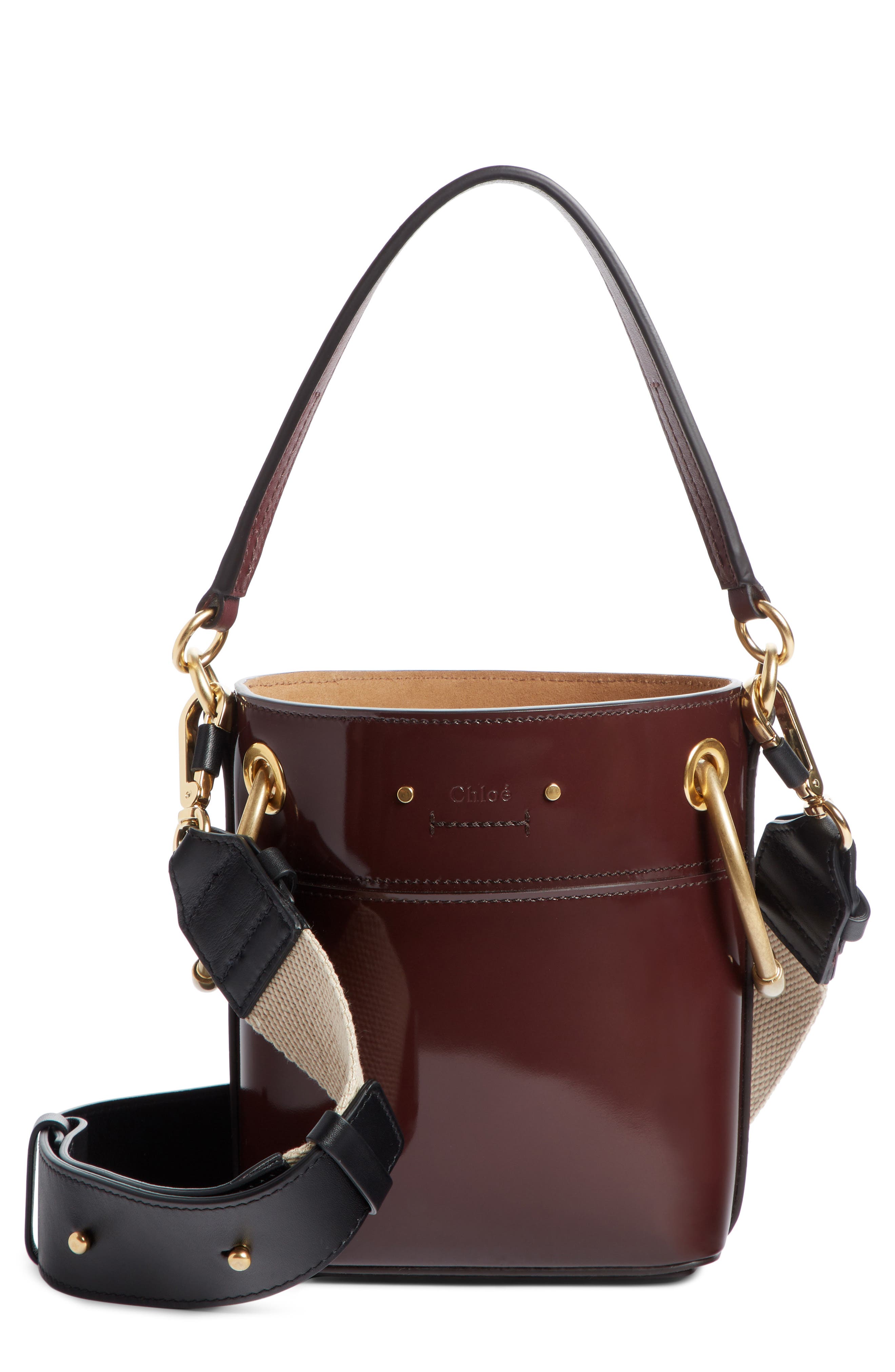 Chloé Small Roy Leather Bucket Bag, Main, color, 