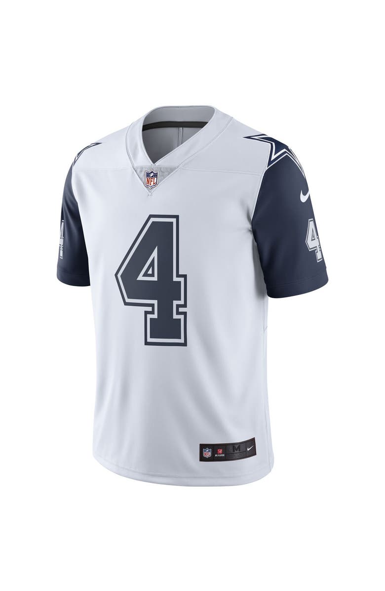 Nike Men's Nike Dak Prescott Dallas Cowboys White Color Rush Vapor Limited Jersey, Alternate, color, White