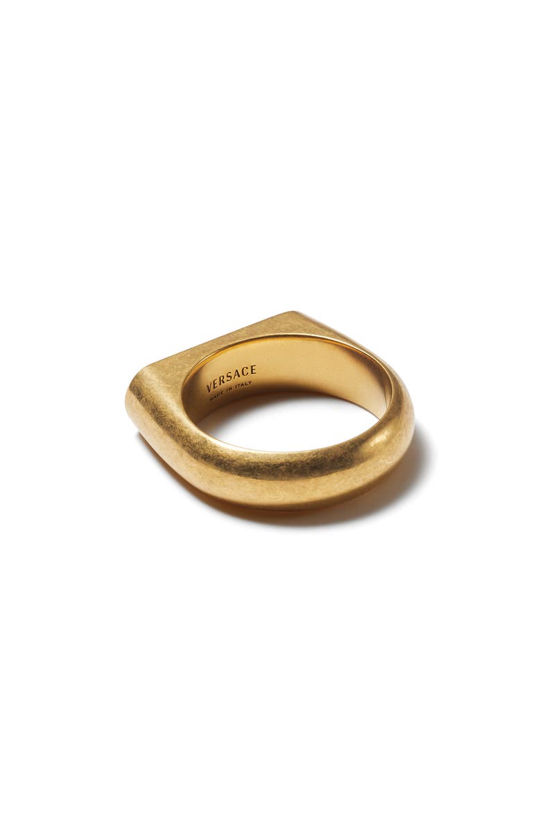 Versace Logo Tag Ring, Alternate, color,