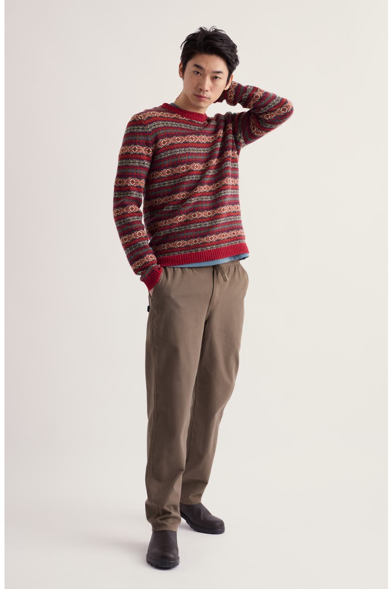 Carracks Fair Isle Wool Blend Crewneck Sweater, Alternate, color, EWIN DARK CINNAMON