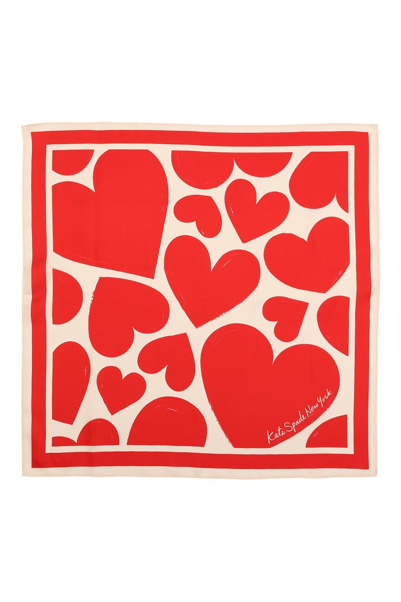 sweet hearts silk bandana, Alternate, color, PASTRY PINK/RED