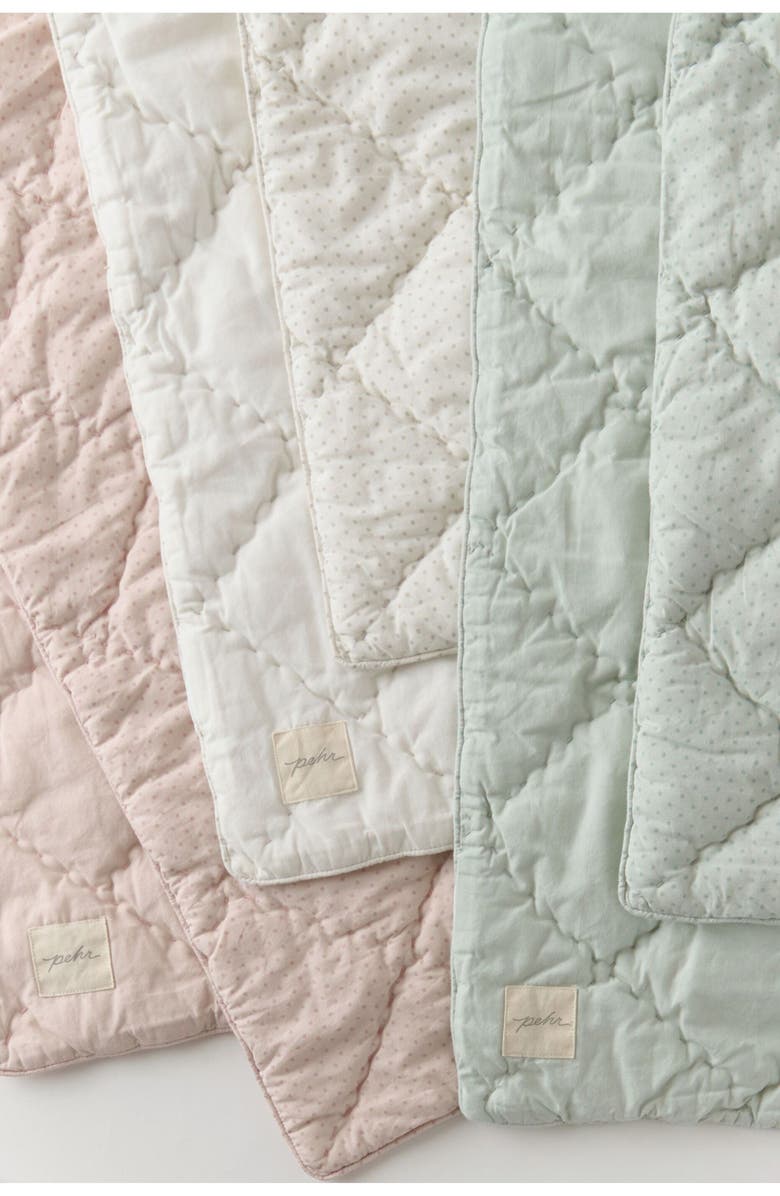 Pehr Pin Dot Organic Cotton Blanket, Alternate, color, Pin Dot Sea