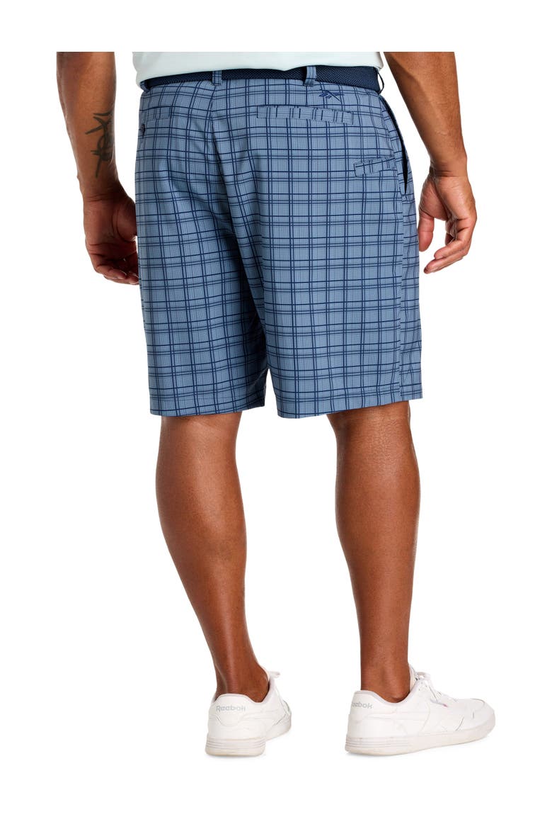 Big & Tall Plaid Tech Golf Shorts, Alternate, color, VECTOR NAVY