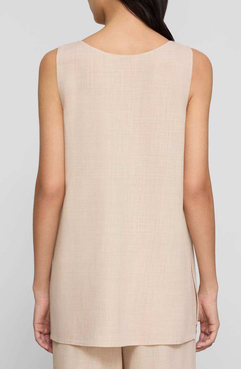 Lafayette 148 New York Scoop Neck Wool & Silk Long Tank, Alternate, color, Taupe Melange