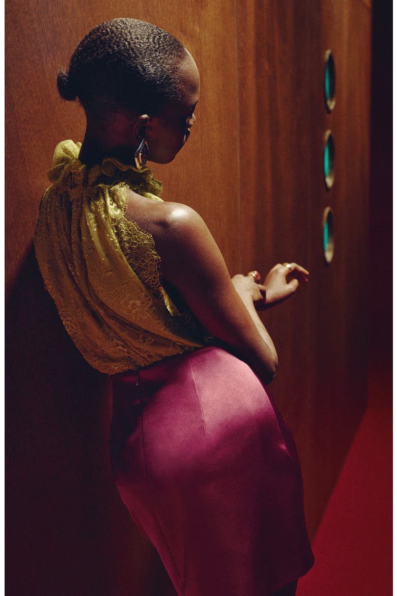 Jackieo Satin Miniskirt, Alternate, color, GRAPEFRUIT