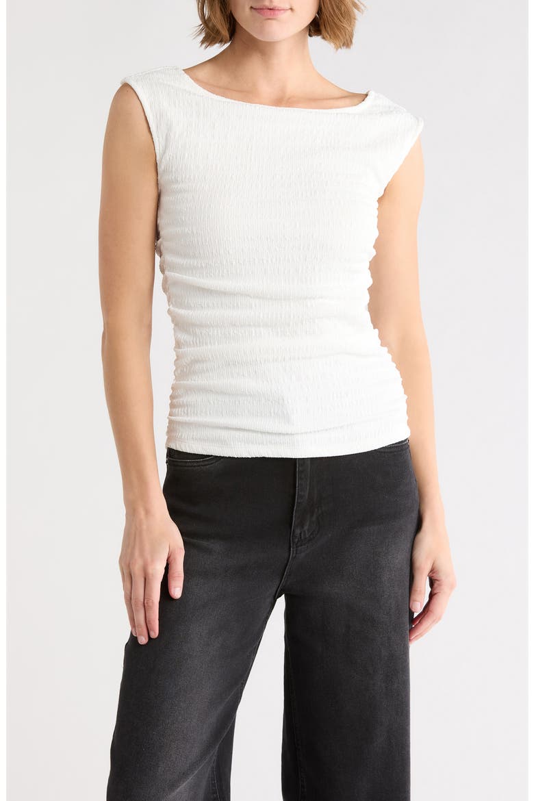 Textured Boatneck Tank, Main, color, WHITE