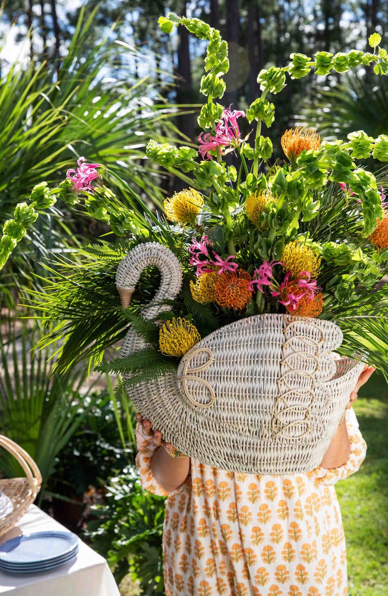 Juliska Provence Rattan Swan Basket, Alternate, color, 