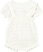 Mayoral Knitted Romper with Puff Sleeves