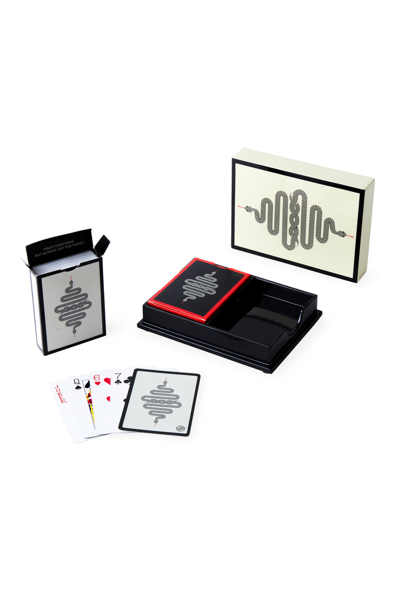 Eden Lacquer Playing Card Set, Main, color, Black