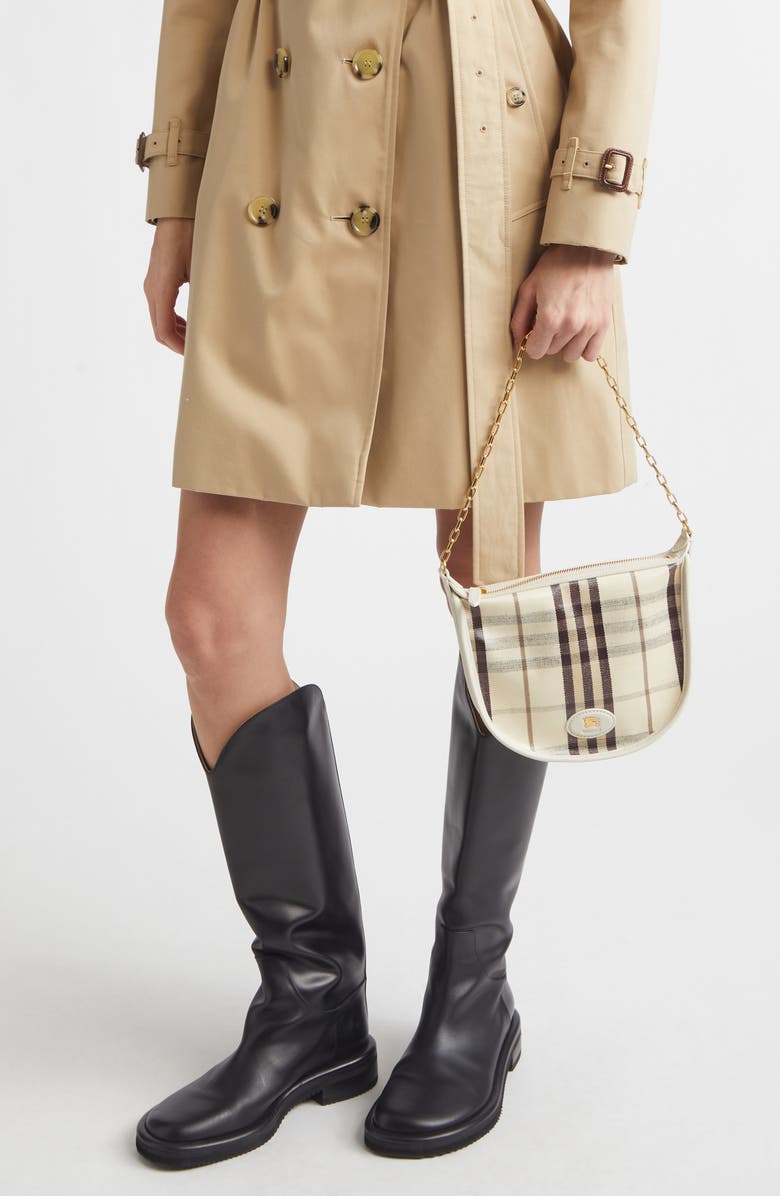Burberry Coated Canvas Shoulder Bag, Alternate, color, Light Beige