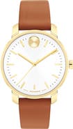 Movado Bold Access Leather Strap Watch, 34mm
