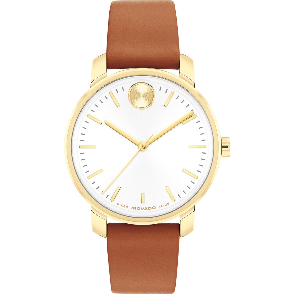Movado Bold Access Leather Strap Watch, 34mm
