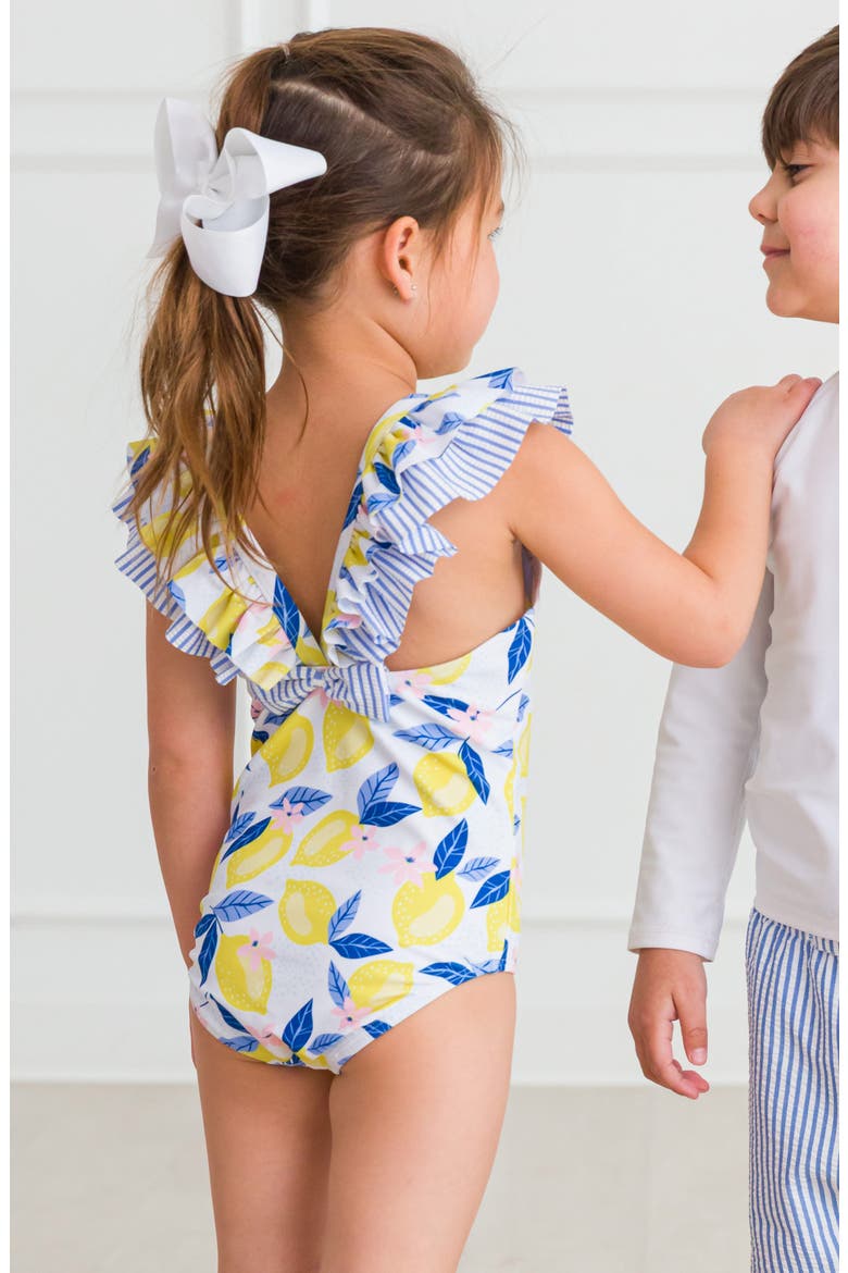 Lemon Capri Ruffle One-Piece Swimsuit, Alternate, color, YELLOW