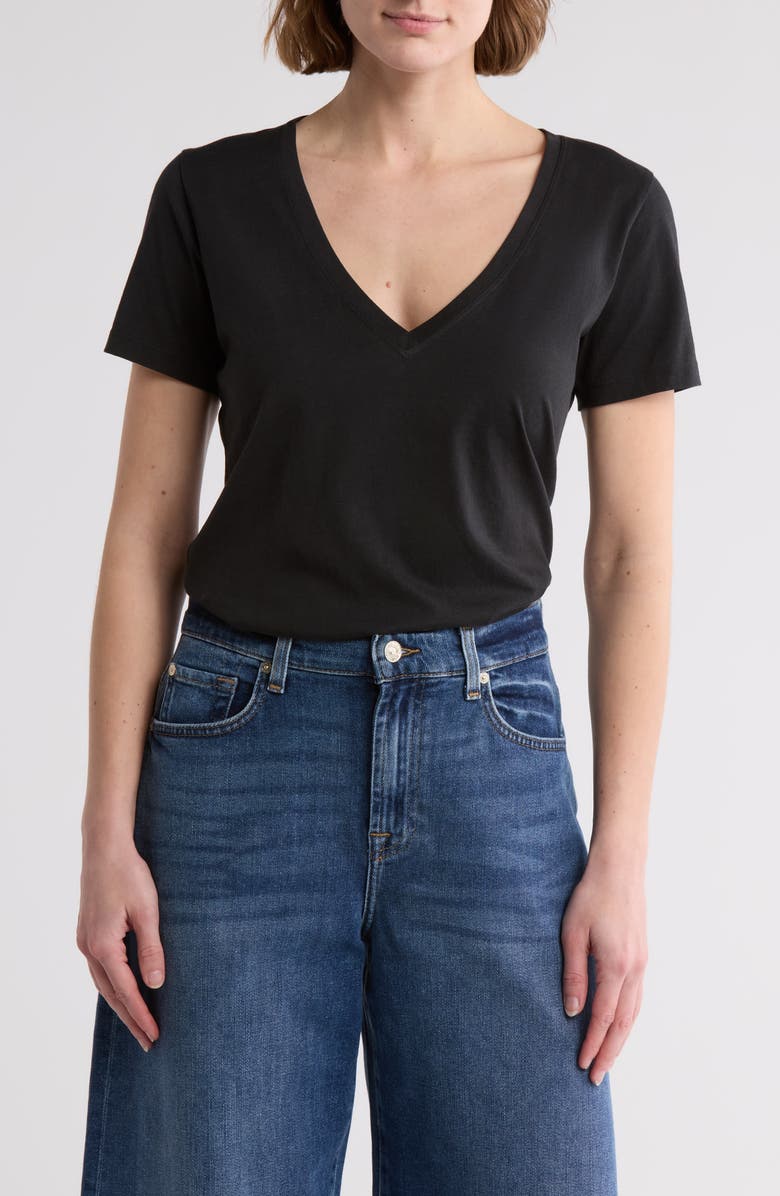 7 For All Mankind Easy V-Neck T-Shirt, Main, color, 