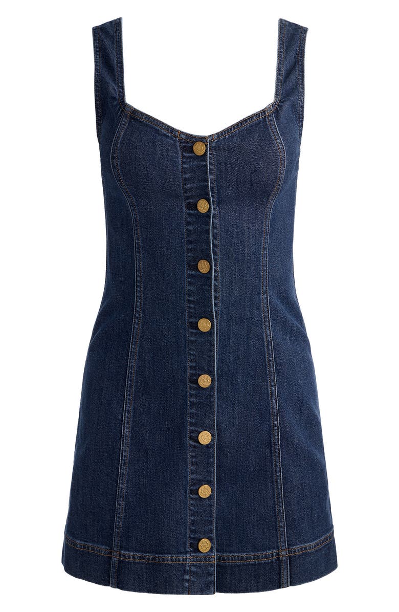 Alice + Olivia Bea Denim Minidress, Alternate, color, Danica Dark Indigo