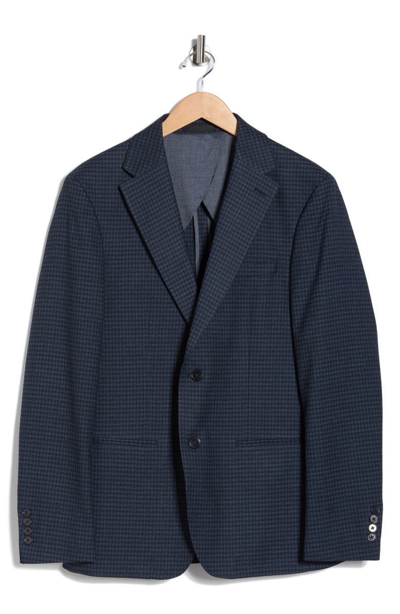 Calvin Klein Plaid Two-Button Sport Coat, Main, color, Blue