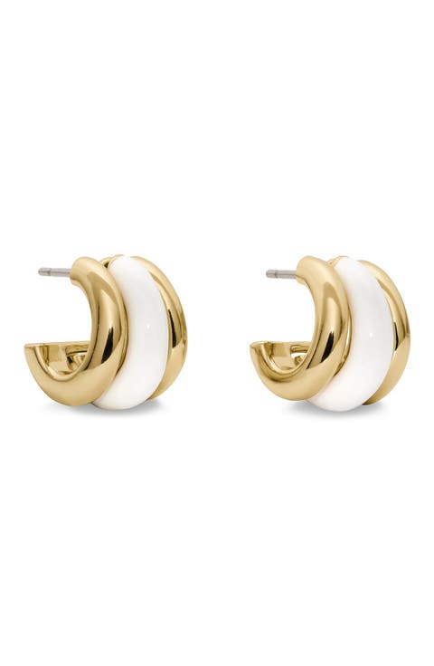 tiny twinkles trio huggie hoop earrings