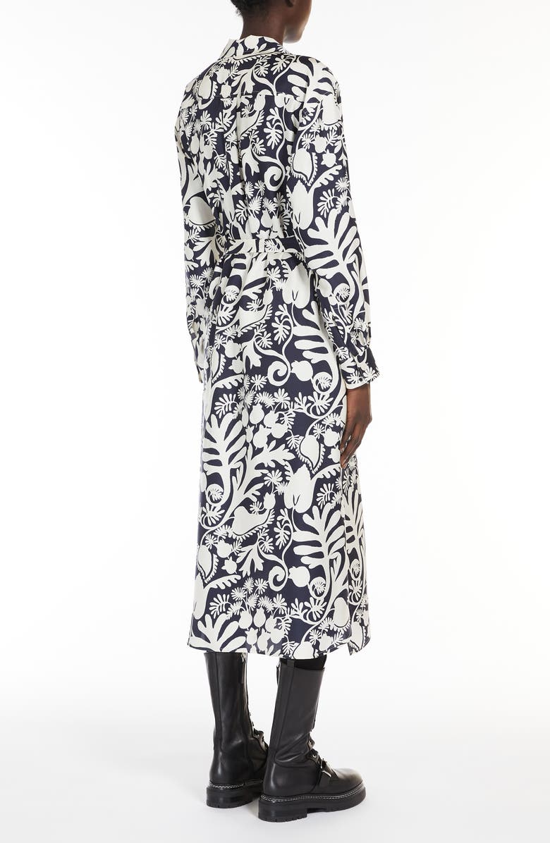 Weekend Max Mara Gaia Floral Long Sleeve Silk Shirtdress, Alternate, color, 