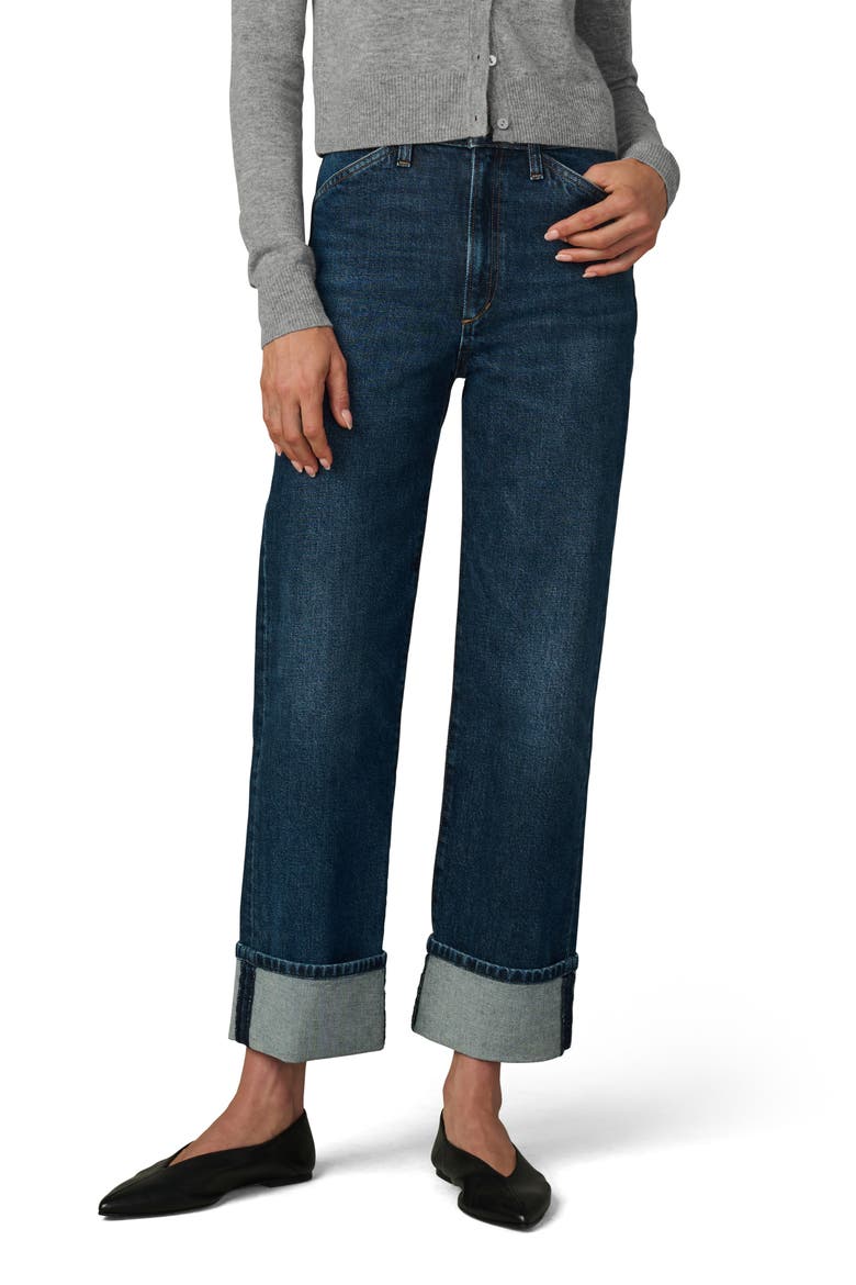 The Margot Cuffed Slant Pocket High Waist Relaxed Straight Leg Jeans, Main, color, RENDEZVOUS