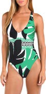 Sunshine 79 Monstera Plunge One-Piece Swimsuit