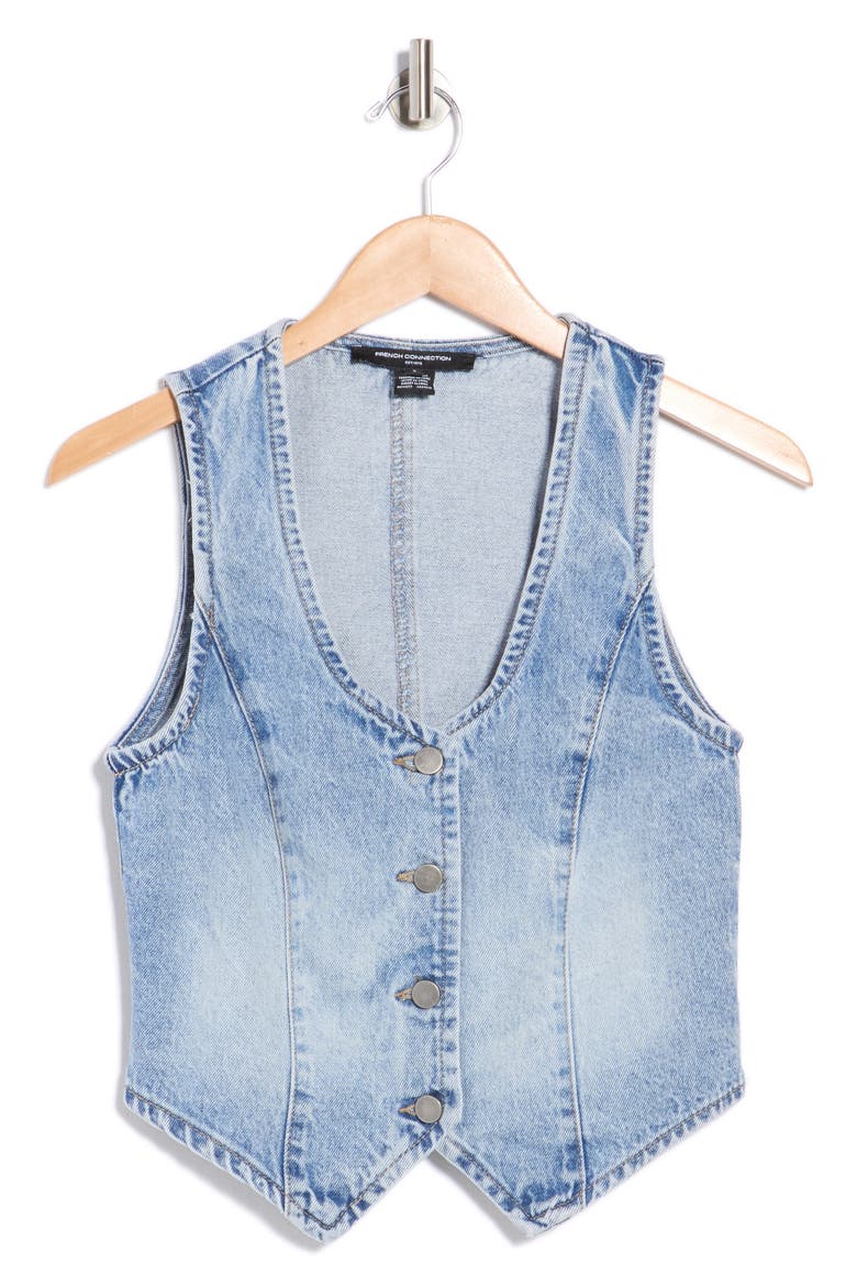 Denim Vest, Alternate, color, LIGHT WASH