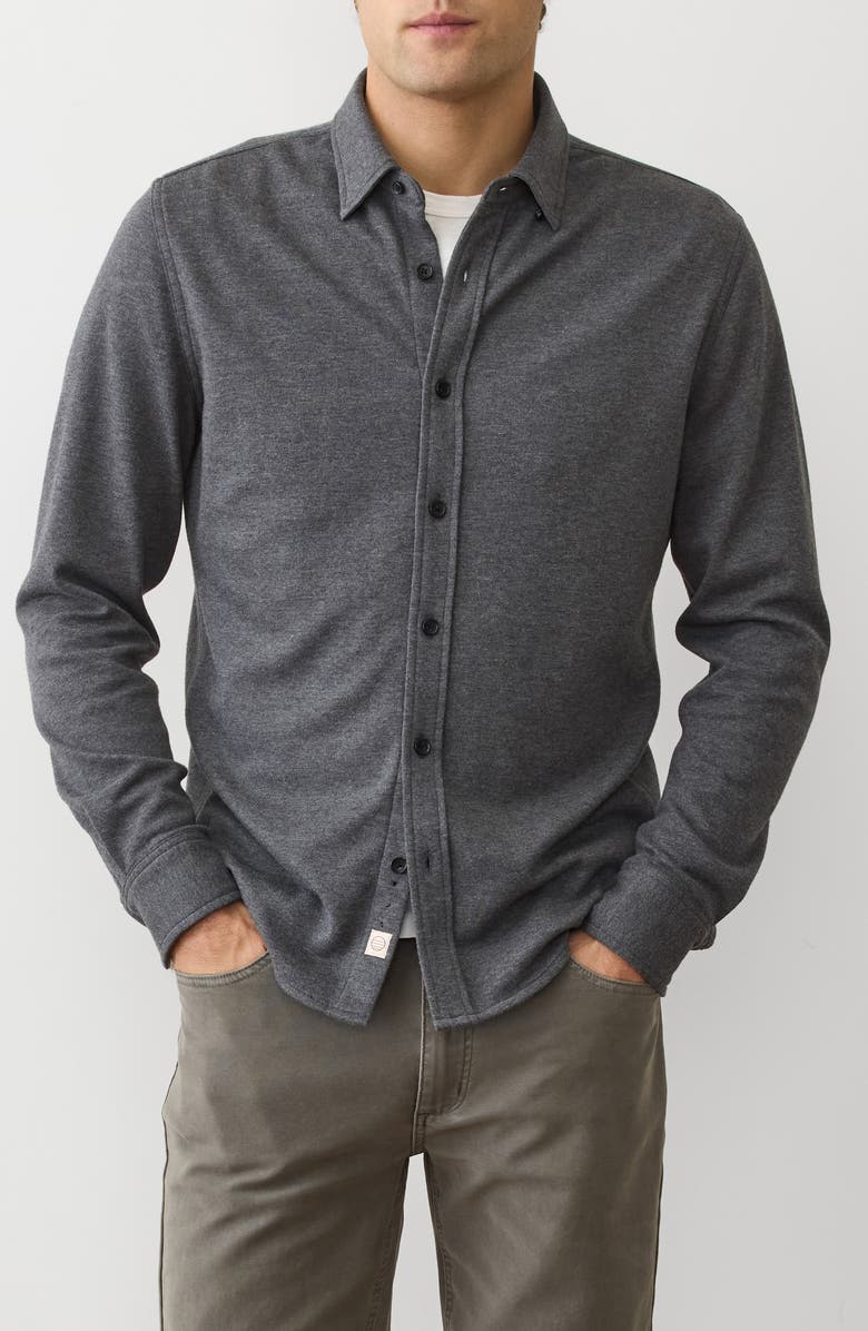 Marine Layer Pacifica Stretch Knit Shirt, Main, color, Charcoal Heather