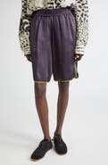 Dries Van Noten Priya Contrast Trim Satin Shorts
